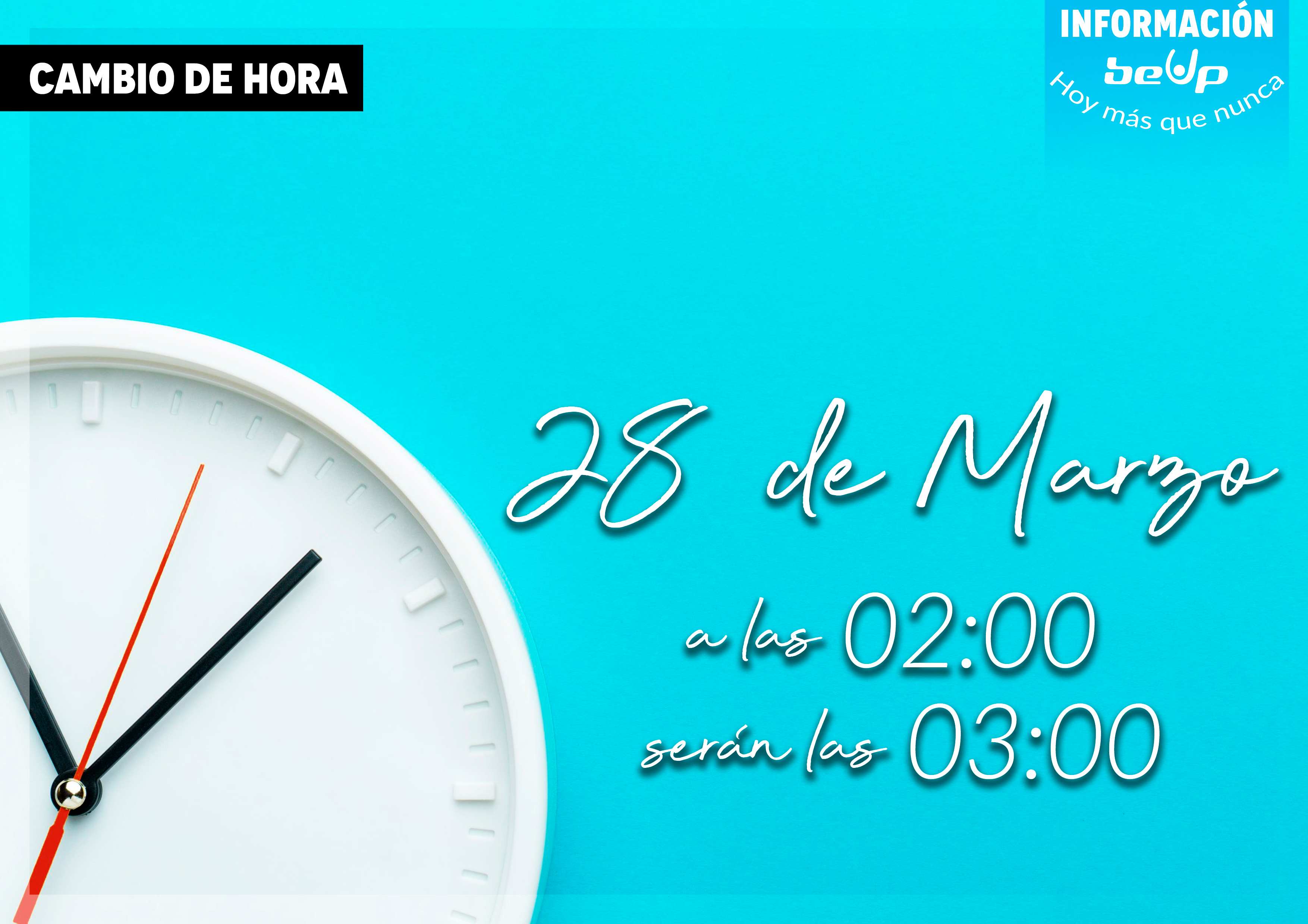 Cambio de hora 28 de marzo